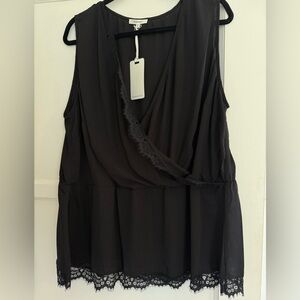 Pleione Black Lace Detail Top